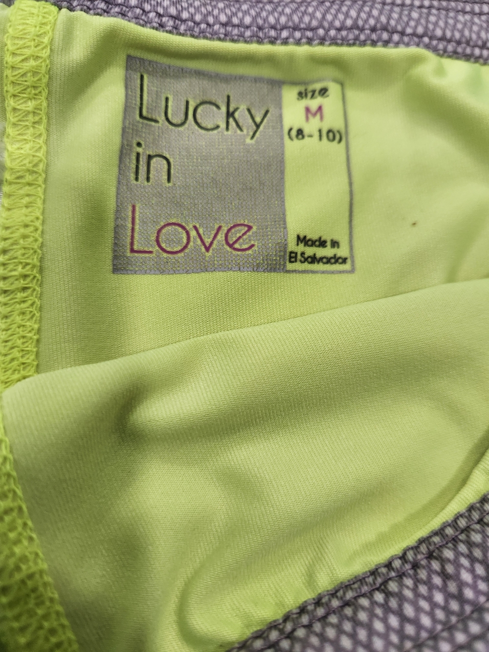 Lucky in Love Women’s M Gray Pleated Tennis Skirt Skort Neon Yellow Accent - Picture 2 of 6